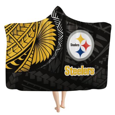 China Anti-Static Customized Designs Comfortable Hoodie Blankets Falls Winter Blankets Soccer Super Soft Hooded Baseball Teams Logo Print Blankets 1MOQ for sale