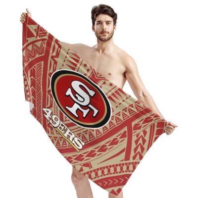 China 100% Samoa Polynesian Style Large Bath Towel Cotton Super Soft High Quality Home Baby Towels NFL Team Logos Print Beach Towels 1MOQ for sale