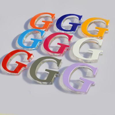 China Buildings mixed color 3d alphabet clear solid logo acrylic letter for sale