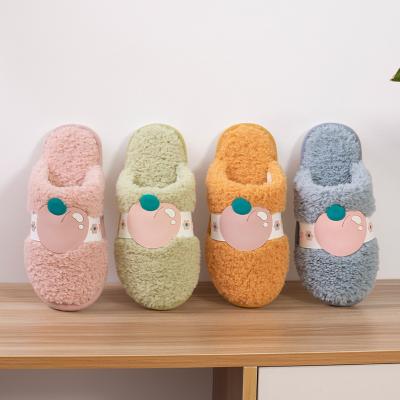 China Cotton Slippers Ladies Winter Plush Lightweight Fruit Shoes Thick Soles EVA Men Shoes Warm Outdoor Home Slippers for sale