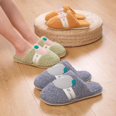 China Lightweight Cotton Slippers Winter Plush Warm Fruit Shoes Outdoor Home Thick Soles EVA Men Shoes Ladies Slippers for sale