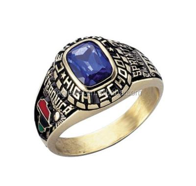 China Silver Lady's Graduate College Ring with Purple Gemstones Set for sale