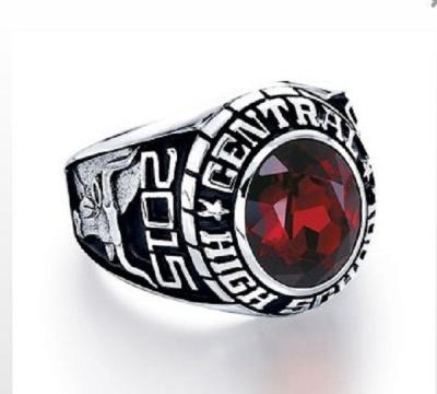 China 2015 New Product Silver High School Class Graduation Ring For Boys And Girls for sale