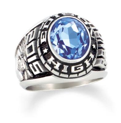 China China Silver Manufacturer High School Class Ring Sterling Silver University Rings For Graduate Memorial for sale