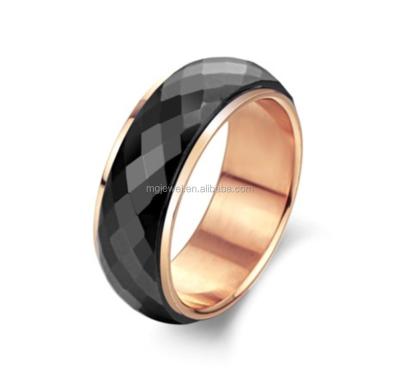 China TUNGSTEN Wholesale Black Tungsten Ceramic Rings Rose Gold Metal Rings for sale