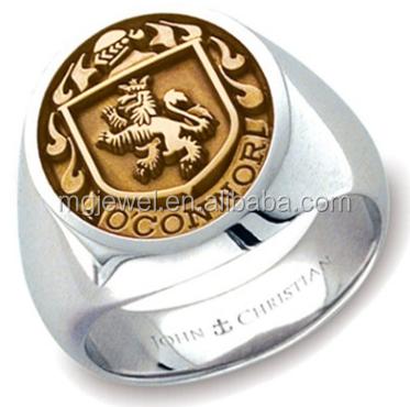 China Personalized seal rings by silver design with the letters engraved inside for sale