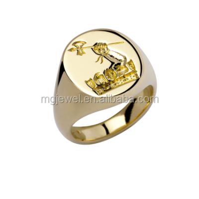 China High Quality Stainless Steel Customize Logo Text Deep Engraved Seal Ring for sale