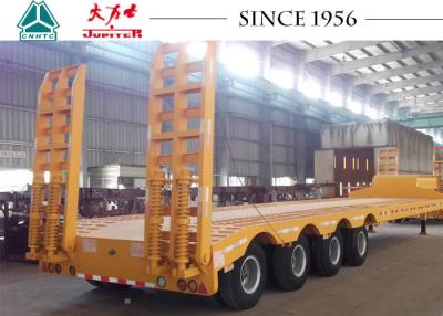 China 4 Achsen 70 Tonnen 40 FT Low Bed Trailer Heavy Duty mit Federrampe zu verkaufen zu verkaufen