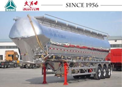 China Leichter Aluminiummehl-Zementtanker-Anhänger Typ W mit Airbag-Federung zu verkaufen