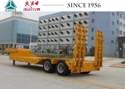 China 20 tot 50 ton Lowboy-aanhangwagen met 2 assen en zichtbaar type hydraulische opritbanden Te koop