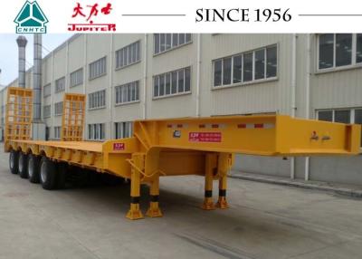 China 4 assen lage basisaanhangwagen, 120 ton zware lowboy-aanhangwagen met stijve ophanging Te koop