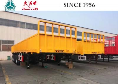 China Custom Durable Flatbed Trailer Heavy Duty 4 Axle 500 Mm Side Wall Height for sale