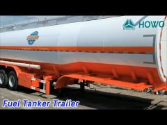 Carbon Steel Fuel Tanker Trailer 3 Axle 40000L Capacity For Gas Station