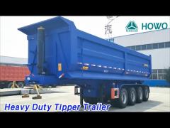 U Shape Heavy Duty Tipper Trailer Dump 4 Axle 45 m³ High Tensible