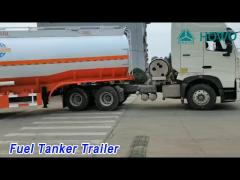 3 Axles Fuel Tanker Trailer 40000L High Tensile Q345B Steel Safe For Transport