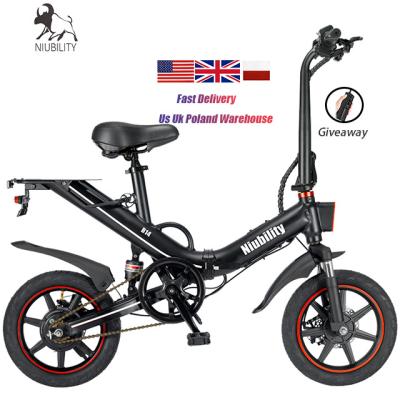 China Factory Small Size Low Prices 400 Watt Electric Bicycle 3 Speed ​​25km/h NIUBILITY B14 City Full Suspension Child Dirt Folding Ebike for sale