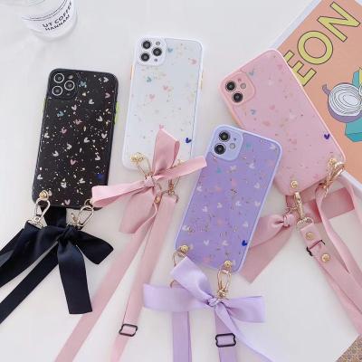 China Sling Case Leather Wallet Fashion Cell Phone Case Cross Body New For iPhone13 pro max/12 pro/11 small cool bow 7/8plus xr lanyard for sale