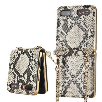 China New Sling Case Leather Wallet Applicable For Samsung Galaxy Z Flip Mobile Phone Case F7000 Cover Device F7000 Ultra-thin Beauty Cross Bag for sale