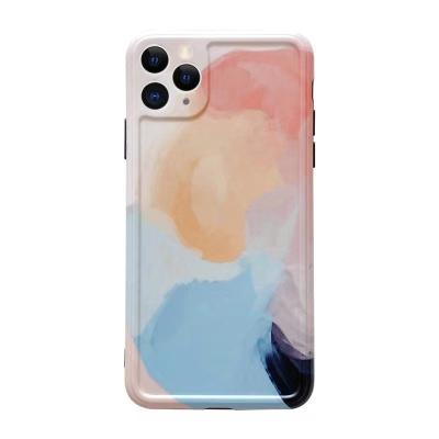 China Sling Case Wallet Leather Color Rendering Watercolor For 11/12proMax/X Mobile Phone Case For iphone8plus X7/XR Soft Inclusive for sale