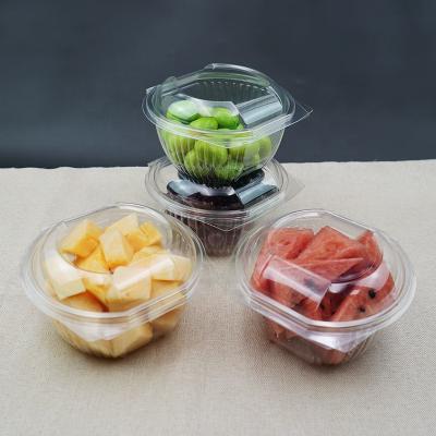 China Disposable Clear Plastic Hinged Salad Container 32oz Plastic Salad Bowl for sale