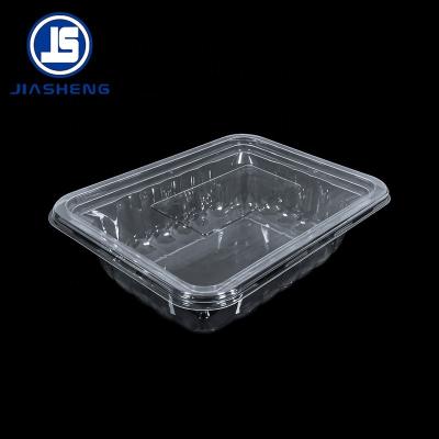 China Large Capacity Disposable Plastic Salad Bowl Fruit Vegetable Salad Eco Friendly Container for sale