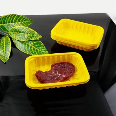 China Eco - Friendly Recyclable Disposables Customize Plastic Vacuum Forming Seal Disposable Food Tray Meat Tray for sale