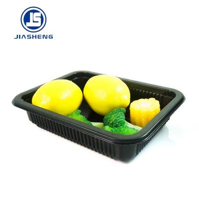 China Black Disposable Plastic Frozen Food Tray Vaccum Food Meat Packaging pp food for pork for sale