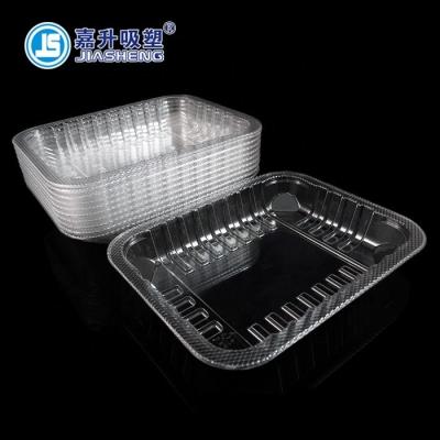 China Spun Edge BPA Free Food Safe Vacuum Shaped Plastic Disposable Food Tray for sale