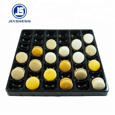 China 48pcs Disposable Customize Disposable Clear Blister Plastic Macaron Packaging Boxes With Tray And Lids for sale