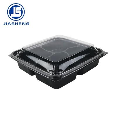 China High Quality Disposable Plastic Food Grade Salad Food Disposable Packaging Plastic Box With Lid for sale