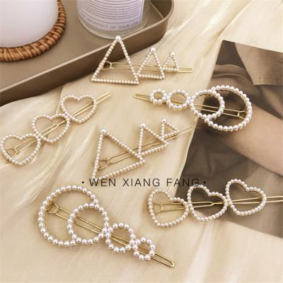 China Elegant Women's Fashionable Geometric Korean Soft Pearl Hair Pins Girls Hair Clips Hair Accessories Gifts for sale