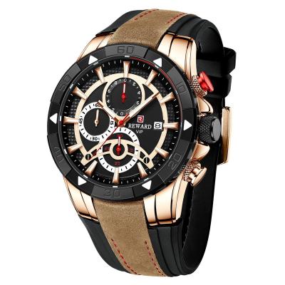 China Luxury Cow Leather Silicone Bands Update/Date Sports Watch Superior Design Quartz Watches Waterproof Luminous Timing Wristwatch For Men 2021 for sale