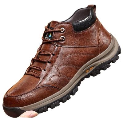 China Fashion\Autumn Winter Outdoor Running Sports Comfortable\Durable\Breathable\Lighted Increasing Travel Shoes Breathable Leather Lace Up Flat Sneakers for sale