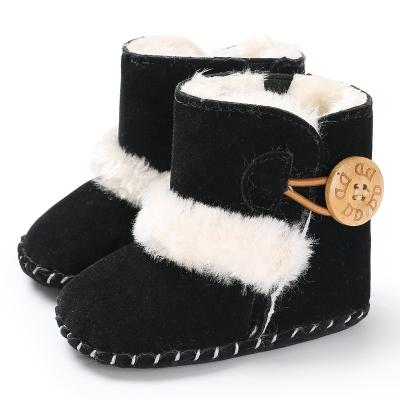 China First Walkers Lovely Pompom Baby Boots Winter Round Anti-skid Infant Toddler Warm Soft Sole Ankle Shoes for sale