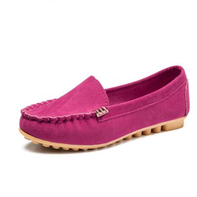 China New Round Toe Flat Women Slip-On Simple Loafers Casual Shoes Plus Size Solid Color Flat Wholesale for sale