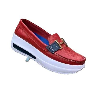 China New Arrival Round Ladies Round Toe Platform Women Slip On Shoe Wedges Outdoor Comfort Loafers Casual Shoes for sale