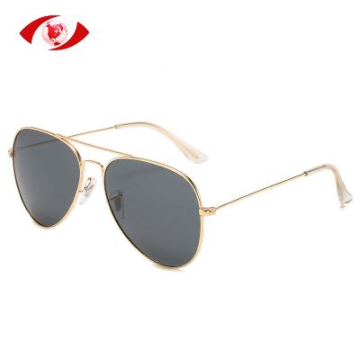 China TAC Pilot Polarized Fashion Oversize Metal Sunglasses Men Women Large Aviation Lens Metal Pilot Eyewear for sale