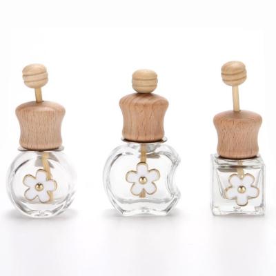 China Square 6ml 8ml Empty Round Round Empty Car Perfume Bottle Glass Car Air Freshener Perfume Bottle Car Perfume Bottle for sale