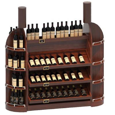 China Chinese Factory Customized Luxury Modern Single Sided / Double Sided Wine Rack Living Room Display Stand New Red Wine Cabinet With Glass Doors for sale