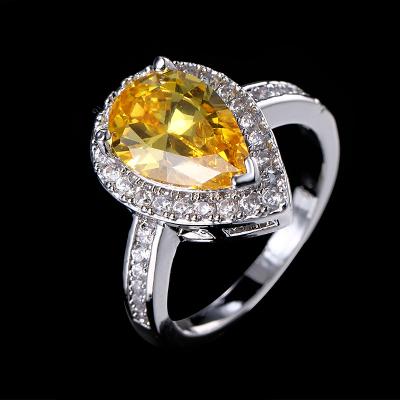 China Wholesale Fashion Colorful Vintage Water Drop Ring Zircon Ring Gift Female Accessories for sale