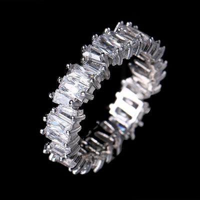 China Hot Fashion Ebay Wholesale Vintage Irregularly Band Lovers Zircon Vertical Stone Ring Female Valentine's Day Gift for sale