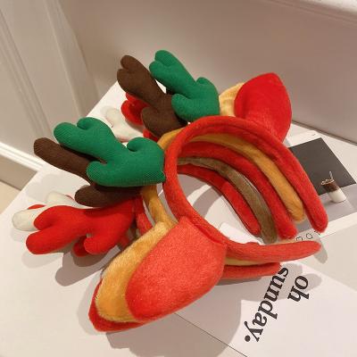 China Christmas European and American antler headband adult children scrunchies Christmas cuddly hair style plush accessories for sale