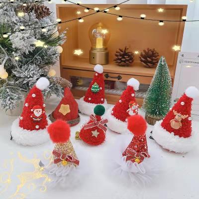 China Christmas Headwear Santa Hat Hairpin Christmas Gift Lovely Children's Hair Eco-Friendly Accessories for sale