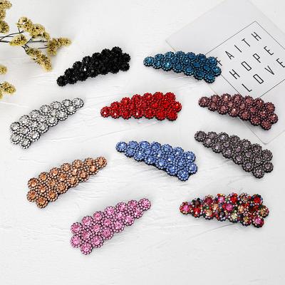 China Eco-friendly Low Cost Round Rhinestone Lace Ladies Hairpin Lady Hair Accessories Portable Hair Clip for sale