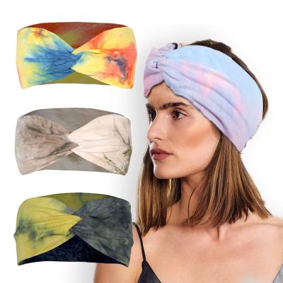 China European and American style Amazon sells multi-color sports headband yoga headband cross cloth lady running headband accessories for sale