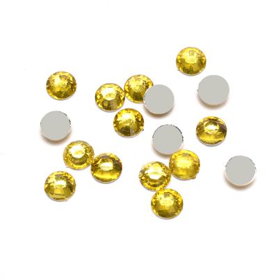 China Wholesale Custom High Quality Lemon Yellow Flatback Manufacturer Resin Flat Bottom 6mm Rhinestone DIY Jewelry Accessories for sale