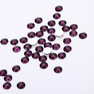 China Factory Wholesale 14-3mm Section Resin Diamond Grape Purple Flat Back Eco-friendly Rhinestone for sale