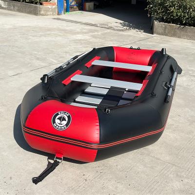 China PVC 2.7M PVC Inflatable Boat Fishing Kayak Yacht Dinghy Luxury Canoe With Accessories For 3/4 Person On Sale for sale