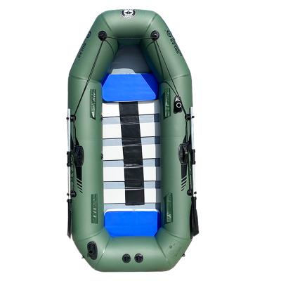 China PVC Boat 3 Floor PVC 2.3m Person Inflatable Rowing Kayak Wooden Fishing Boat For Sale for sale