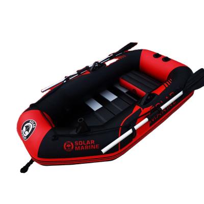 China 175cm PVC PVC Inflatable Fishing Boat Rowing Kayak with Wooden Floor Accessories for sale